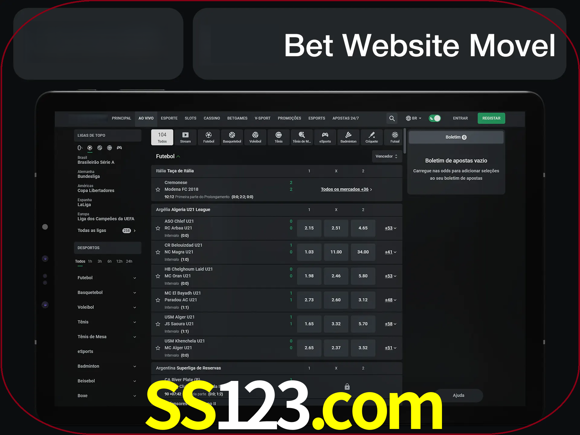 Use nosso website em qualquer dispositivo.